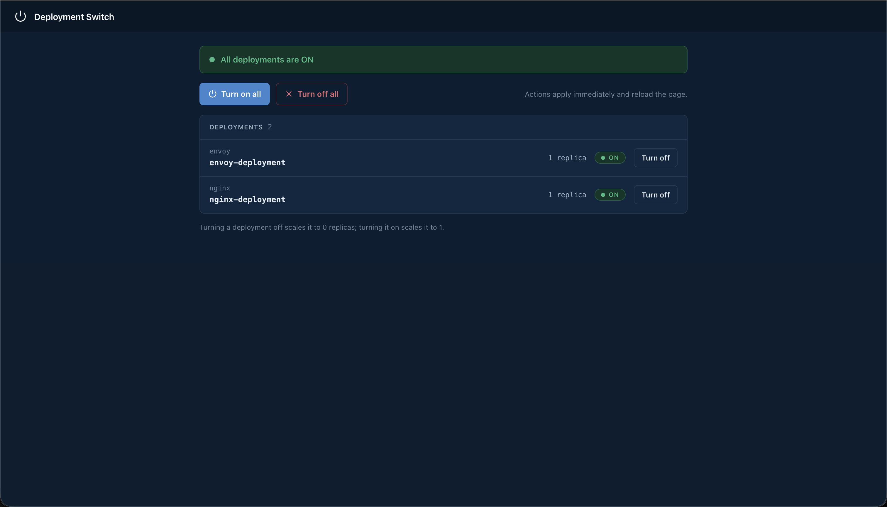 Deployment Scaler project screenshot